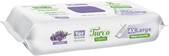 Turco Doğadan Pratik Temizlik Baby Turco Doğadan Yer Temizlik Havlusu Lavanta 50 Adet ürün görseli 1