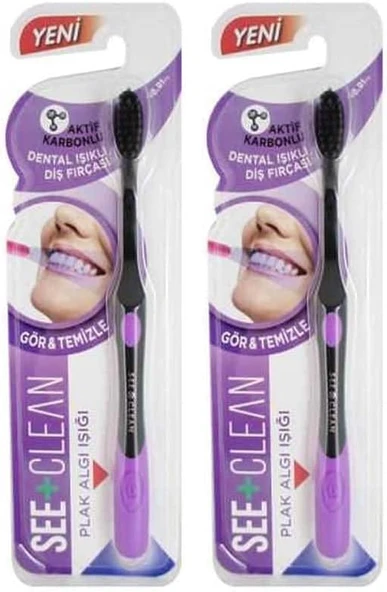 See+ Clean Dental Işıklı Fırçası Mor (2 Paketi) ürün görseli 1