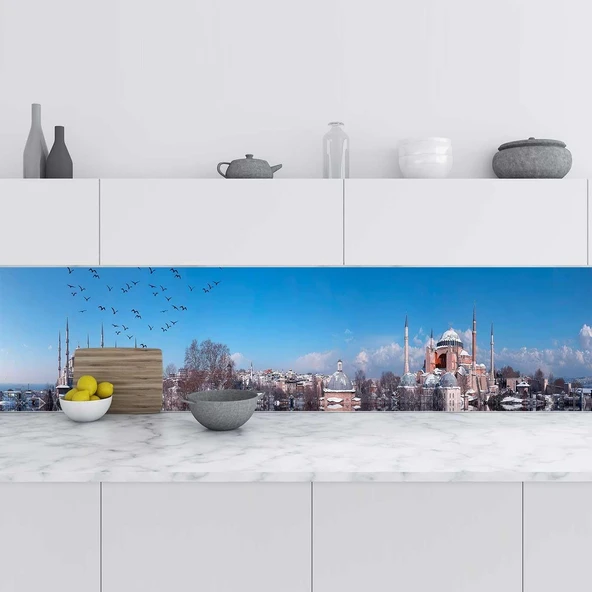Mutfak Tezgah Arası Folyo Fayans Kaplama Folyosu Istanbul Panorama 60X500 Cm ürün görseli 1