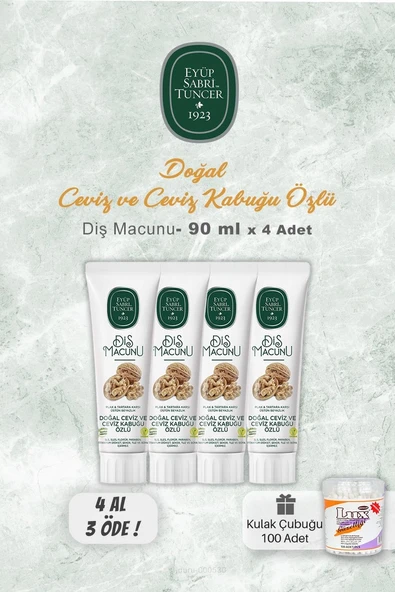 Ceviz Özlü Macunu 90 Ml 4 Al 3 Öde Kulak Çubuğu 100 Adet ürün görseli 1