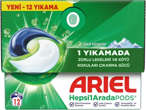 Hepsi1Arada Pods Kapsül Çamaşır Deterjanı Beyazlar Renkliler 12 Yıkama ürün görseli 1