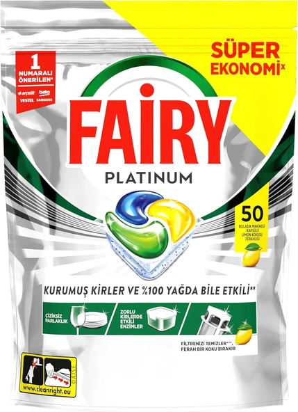 Platinum Bulaşık Makinesi Deterjanı Kapsülü/Tableti 50 Yıkama ürün görseli 1
