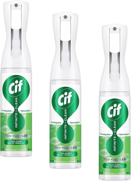 Infinite Clean Doğal Probiyotikli Anti Toz Sprey Tüm Yüzeyler İçin Misket Limonu & Limon Otu 280 Ml (3 Paketi) ürün görseli 1