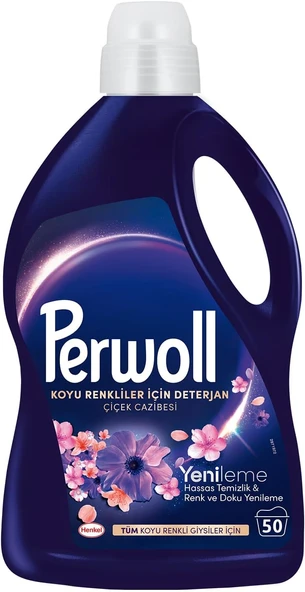 Perwoll Hassas Sıvı Çamaşır Deterjanı Yenileme&Çiçek Cazibesi Siyah 2,75 L ürün görseli 1