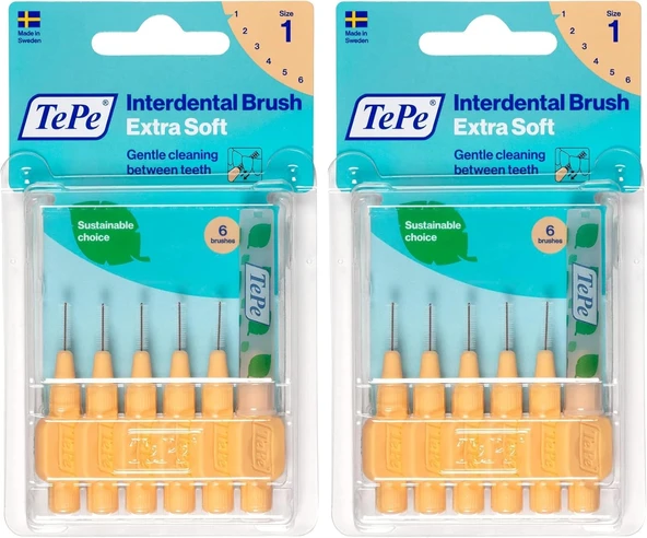 Tepe Blister X-Soft 0.45 Mm - Turuncu Arayüz Fırçası (1X 6 Adet) (2 Paketi) ürün görseli 1