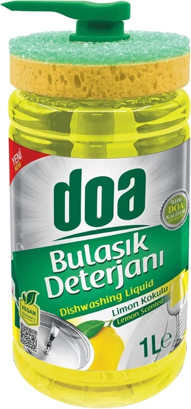 Doa Sıvı Bulaşık Deterjan Süngerli Limon Kokulu 1000 Ml ürün görseli 1