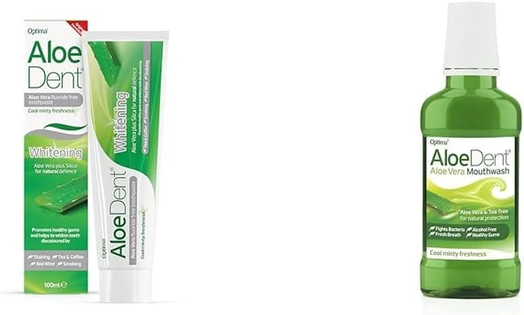 Aloe Dent Doğal Aloevera Ile Ekstra Beyazlatıcı Macunu 100 Ml X Aloedent Alkolsüz Florürsüz Ağız Kokusu Önleyici Doğal Ağız Bakım Suyu 250 Ml ürün görseli 1