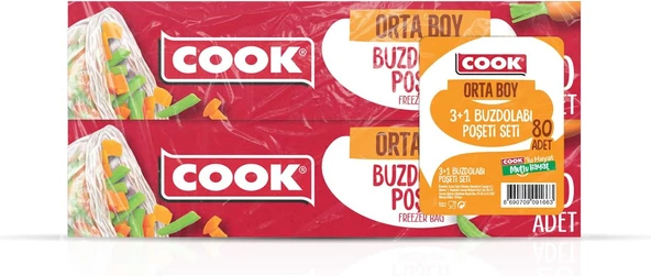 Cook Hediyeli 3+1 Orta Boy Buzdolabı Poşeti ürün görseli 1