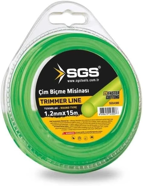 Sgs4300 Tırpan Misinası 1.2Mm 15Mt Yuvarlak Yeşil ürün görseli 1