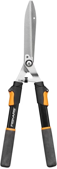 Fiskars Teleskopik Çit Budama Makinesi, Softgrip Saplar, Yüksek Kaliteli Çelik Bıçaklar, Uzunluk: 63-83 Cm, Siyah/Turuncu, Hs13, 1027527 ürün görseli 1