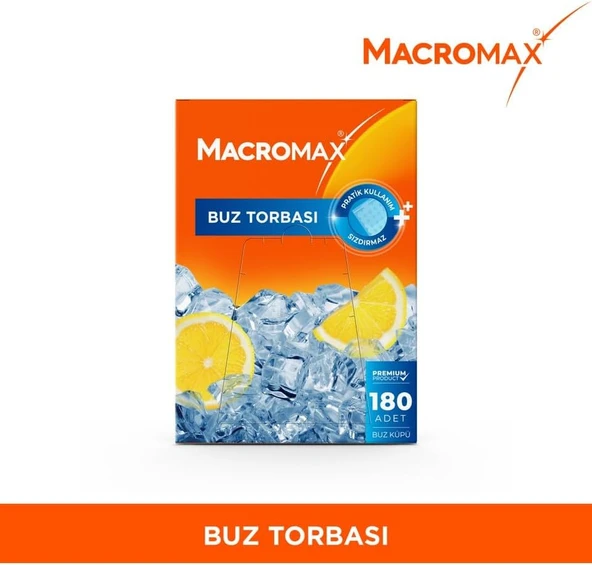 Macro Kilitli Sistem Buz Torbası 180 Adet Buz Küpü, Sızdırmaz Pratik Kullan-At Buz Kalıbı Poşeti ürün görseli 1
