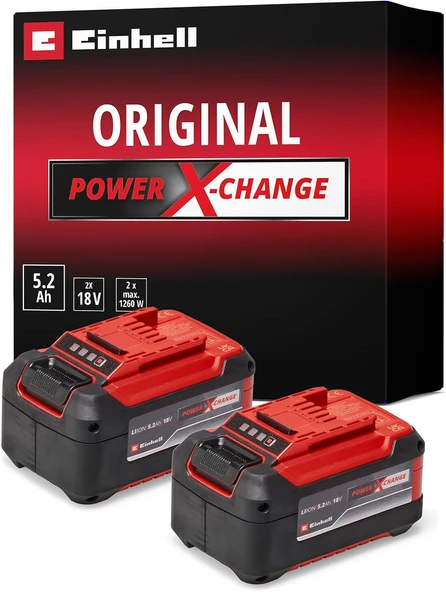 Pxc Twinpack 5.2 Ah Power X-Change Akü (Li-Ion, V, 2 X 5.2 Ah, Tüm Power X-Change Cihazları Ile Uyumlu, Aktif Akü Yönetim Sistemi, Özel Şarj Döngüleri) - 4511526 ürün görseli 1