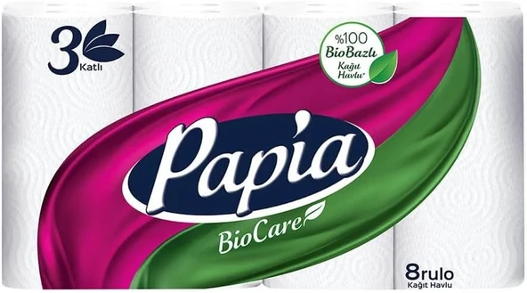 Papia Biocare Kağıt Havlu 8'Lı ürün görseli 1
