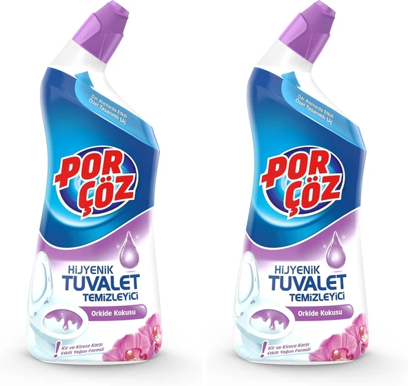 Porçöz Tuvalet Temizleyici Jel Orkide Kokulu 750 Ml 2Li Paket ürün görseli 1