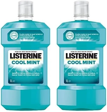 Listerine Cool Mint Ağız Bakım Suyu 1000 Ml 2Li Paket ürün görseli 1