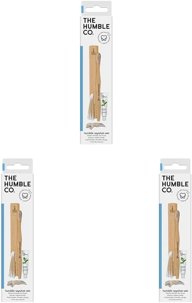 The Humble Co. - Humble Brush Ağız Bakım Seyahat Seti (Diş Fırçası + Macunu + Kulak Çubuğu + Kürdanlı Ipi + Bambu Kap) (3 Paketi) ürün görseli 1
