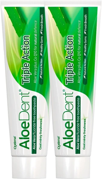 Aloe Dent Aloe Vera Ile 3 Etkili Macunu Florür Sls İçermeyen Doğal Beyazlık , 100 Ml X 2 Adet ürün görseli 1