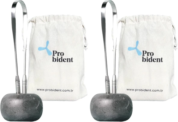 Probident Dil Temizleme Aparatı/Dil Sıyırıcı Kese + Stand Hediyeli Full 304 Surgical Stainless Steel (2 Paketi) ürün görseli 1