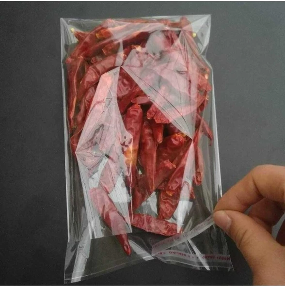 Şeffaf Bantlı (10X15 Cm) Parlak Jelatin Poşet (100 Adet) - Şeffaf Hediye Poşeti ürün görseli 1