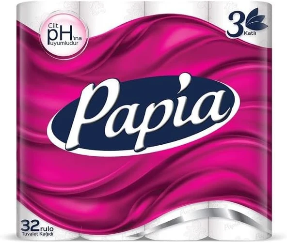 Papia 3 Katlı 32'Lı Tuvalet Kağıdı (1 X 32 Rulo) ürün görseli 1