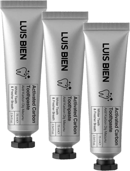 Luis Bien Beyazlatıcı Set-Doğal Aktif Karbon Macunu 75 Ml+ Aktif Karbon Beyazlatma Tozu 50 Gr-Diş Sararmasına,Ağız Kokusuna Doğal Çözüm(1 Adet 75 Ml Macunu+ 1 Adet Temizleme Tozu) ürün görseli 1