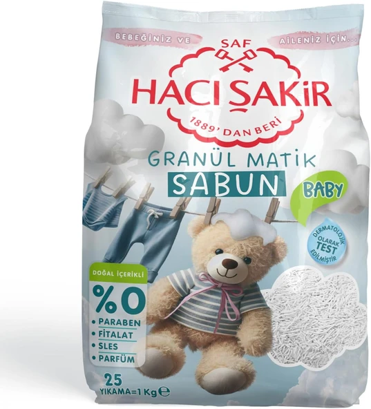 Hacı Şakir Granül Matik Sabun Otomatik Makineler İçin Sabun 25 Yıkama (1 X 1000 G) ürün görseli 1