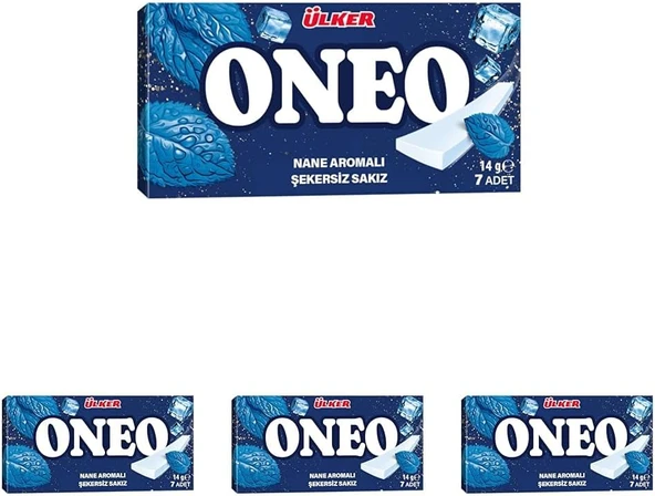 Ülker Oneo Slims Yeşil Naneli Sakız, 14 Gr (4 Paketi) ürün görseli 1