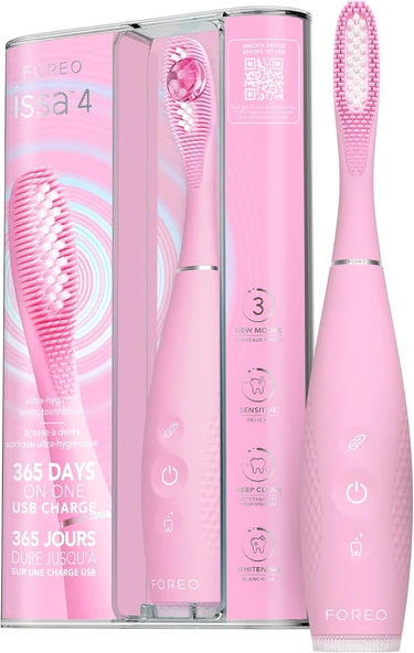 Foreo Issa 4 Elektrikli Fırçası – 4’Ü 1 Arada Şarj Edilebilir, Yumuşak Kıllar, Uzun Süreli Kullanım, Nazik Temizlik - Pearl Pink ürün görseli 1