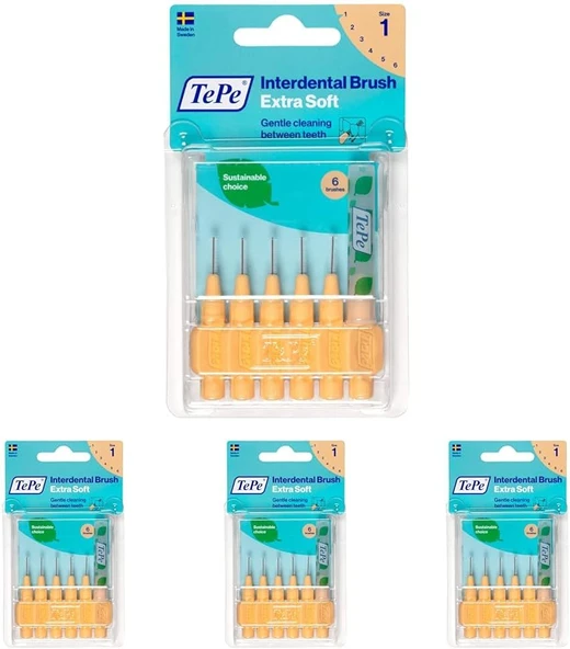 Tepe Blister X-Soft 0.45 Mm - Turuncu Arayüz Fırçası (1X 6 Adet) (4 Paketi) ürün görseli 1