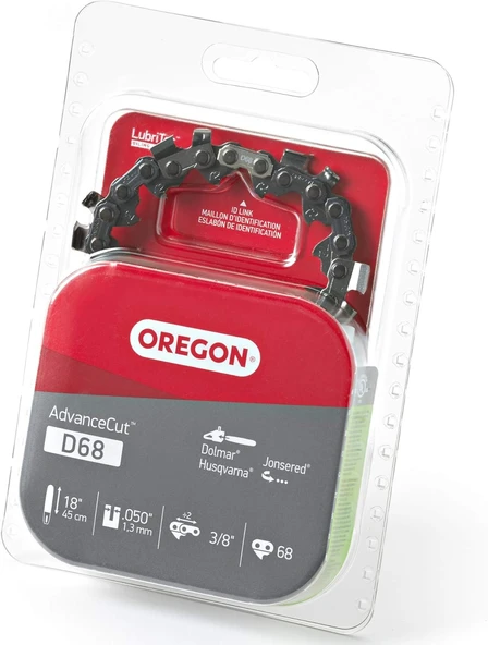 Oregon D68 Advancecut İnç Kılavuz Çubuklar Için Yedek Testere Zinciri, 68 Tahrik Bağlantısı, Pitch: 3/8", .50" Ölçer, Husqvarna, Daha Fazlasına Uygun ürün görseli 1