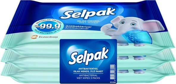 Selpak Islak Cep Mendili Antibakteriyel 10 Lu, 3 Adet ürün görseli 1