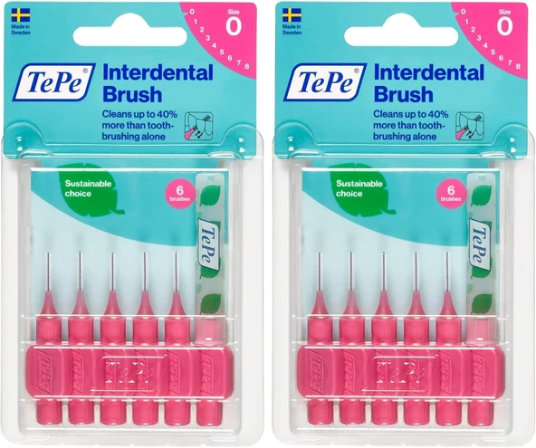 Tepe Blister 0.4 Mm 0 Beden Arası Fırçası Pembe (1 X 6 Adet) (2 Paketi) ürün görseli 1