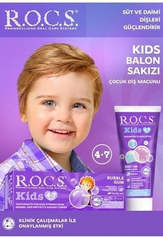 R.O.C.S. Kids Sakız Aromalı Macunu Fırçası Seti ürün görseli 1