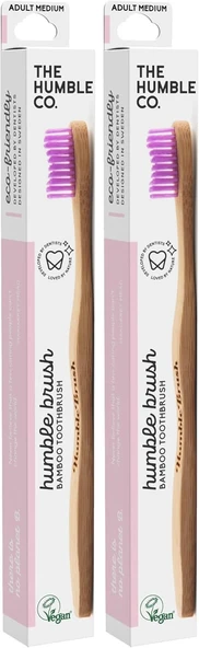 The Humble Co. The Humble Co Bambu Fırçası Yetişkin Medium Orta Sert Lila (2 Paketi) ürün görseli 1