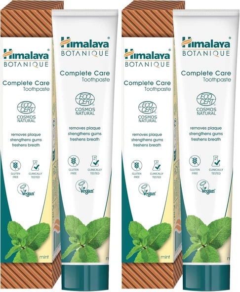 Himalaya Botanique Plak Karşıtı Komple Bakım Macunu 75Ml | Ecocert Cosmos | Organik Aktif, Nane Aromalı | Florür Gluten İçermez (2 Paketi) ürün görseli 1