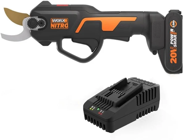 Worx Wg330E 20Volt 2.0A Li-Ion Tek Akülü Profesyonel Kömürsüz Dal Budama Makası ürün görseli 1