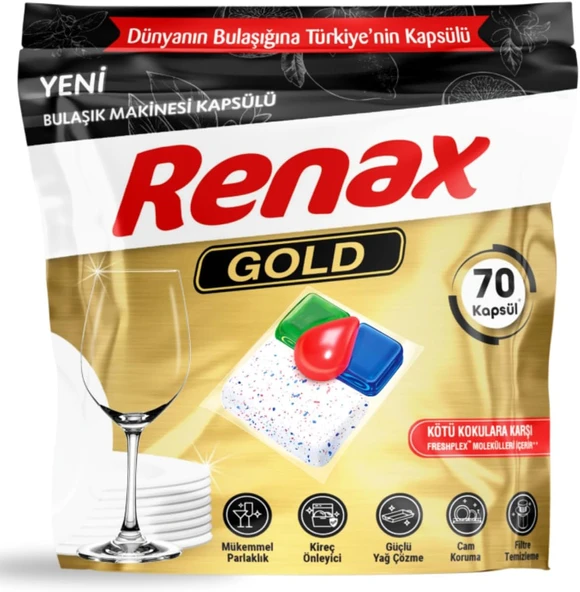 Renax Gold Bulaşık Makinesi Kapsülü, 70 Adet ürün görseli 1