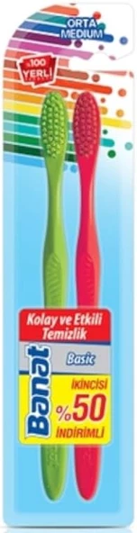 Banat Fırçası 2'Li Set Orta Sertlik ürün görseli 1
