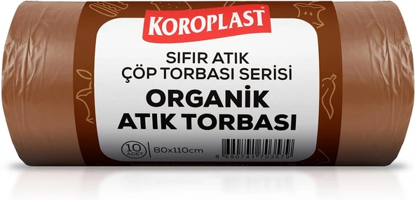 Organik Atıklar Torbası 10'Lu 80×110 Cm, Yırtlımaz&Sızdırmaz, Geniş Kapasite, Çift Katlı, Geri Dönüştürülebilir Poşeti, Mutfak, Bahçe, Restoran, Okul, Yurt, Piknik Alanı, Kamp Alanı ürün görseli 1