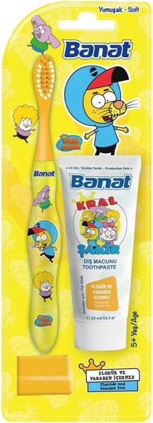 Banat Kral Şakir Canan Çocuk Fırçası Seti (Sarı) (25 Ml Macunlu) ürün görseli 1