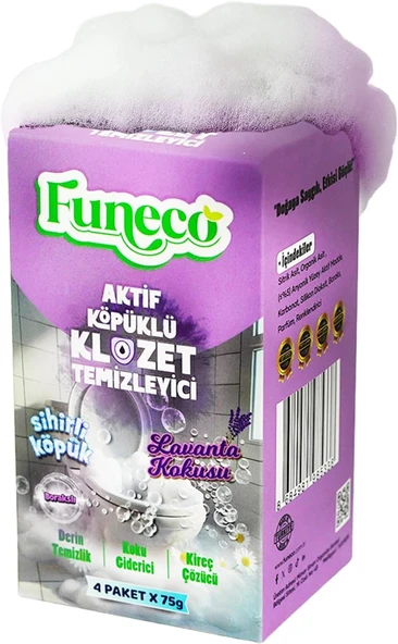 Tuvalet Klozet Wc Lavabo Temizleyici Aktif Köpüklü Doğa Dostu 4X75G (300G) Aylık Paket – Lavanta Ferahlığı ürün görseli 1