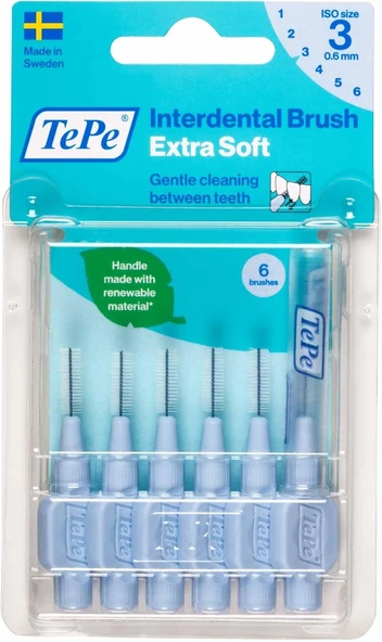 Tepe Blister X-Soft 0.6 Mm - Mavi̇ Arayüz Fırçası (1X 8 Adet) ürün görseli 1