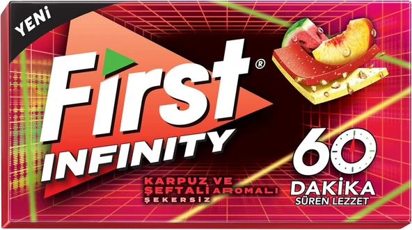 First Infinity 60 Dk Şeftali & Karpuz Aromalı Şekersiz Sakız 27 Gr - 240 Adet ürün görseli 1