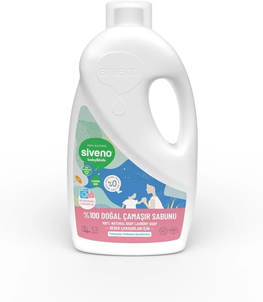 Siveno%100 Doğal Bebek Çamaşır Sabunu Kendinden Yumuşatıcılı Bitkisel Deterjan Vegan 1000 Ml ürün görseli 1