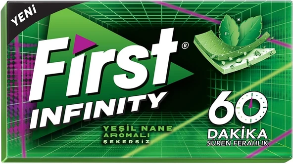First Infinity 60 Dk Yeşil Nane Aromalı Şekersiz Sakız 27 Gr ürün görseli 1