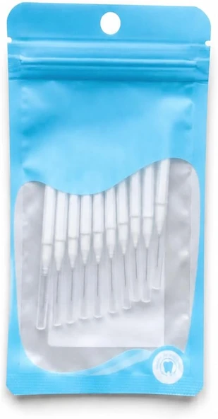 Hannah Arası Fırçası Fırçası Beyaz 0.4 Mm Kıvrılabilir Başlık Orta Sertlik Plastik Sap – 10’Lu Paket ürün görseli 1