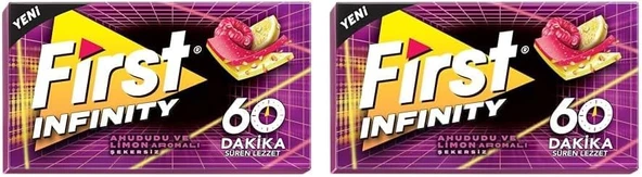 First Infinity 60 Dk Ahududu & Limon Aromalı Şekersiz Sakız 27 Gr 2Li Paket ürün görseli 1