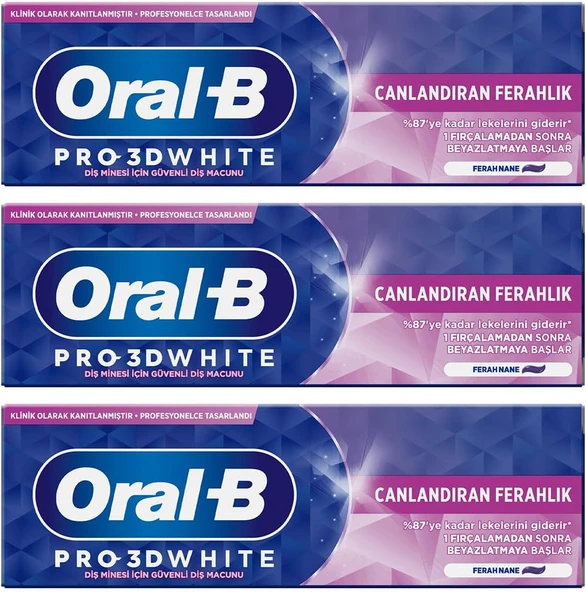 3D White Canlandıran Ferahlık Macunu 75 Ml 3Lü Paket ürün görseli 1