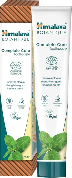 Himalaya Botanique Plak Karşıtı Komple Bakım Macunu 75Ml | Ecocert Cosmos | Organik Aktif, Nane Aromalı | Florür Gluten İçermez ürün görseli 1