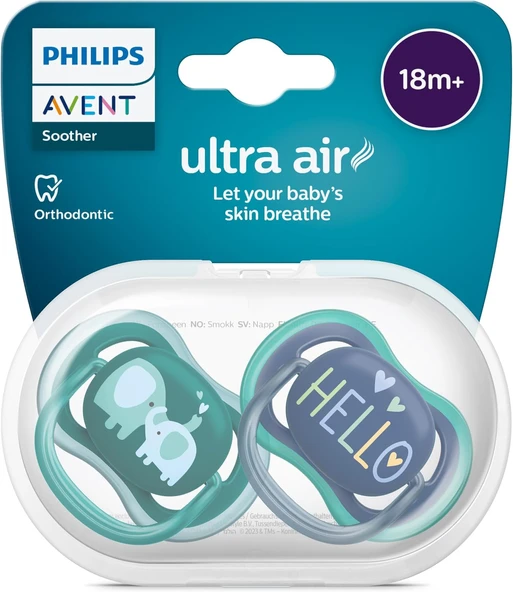 Air Emzik, Ay+, Erkek Bebekler Için, 2’Li Paket, Ortodontik Silikon, Geniş Hava Delikli, Mikrodalga Sterilize Edilebilir, Bpa İçermez, Scf349/18 ürün görseli 1